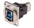 Adapter, Gerade, USB-B 3.0 Buchse - USB-A 3.0-Buchse